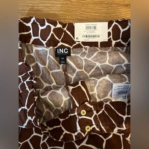 INC International Concepts Printed Linen Blend Women's Pants, Wide Legs Pants - Picture 9 of 9